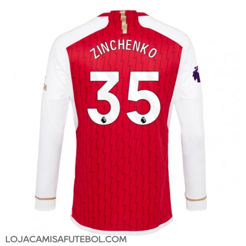Camisa de Futebol Arsenal Oleksandr Zinchenko #35 Equipamento Principal 2023-24 Manga Comprida